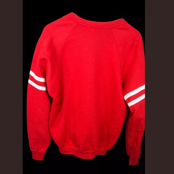 VINTAGE 1980’s RARE SAKS FIFTH EMPLOYEE CARDIGAN XL RED/WHITE - Picture 4 of 5